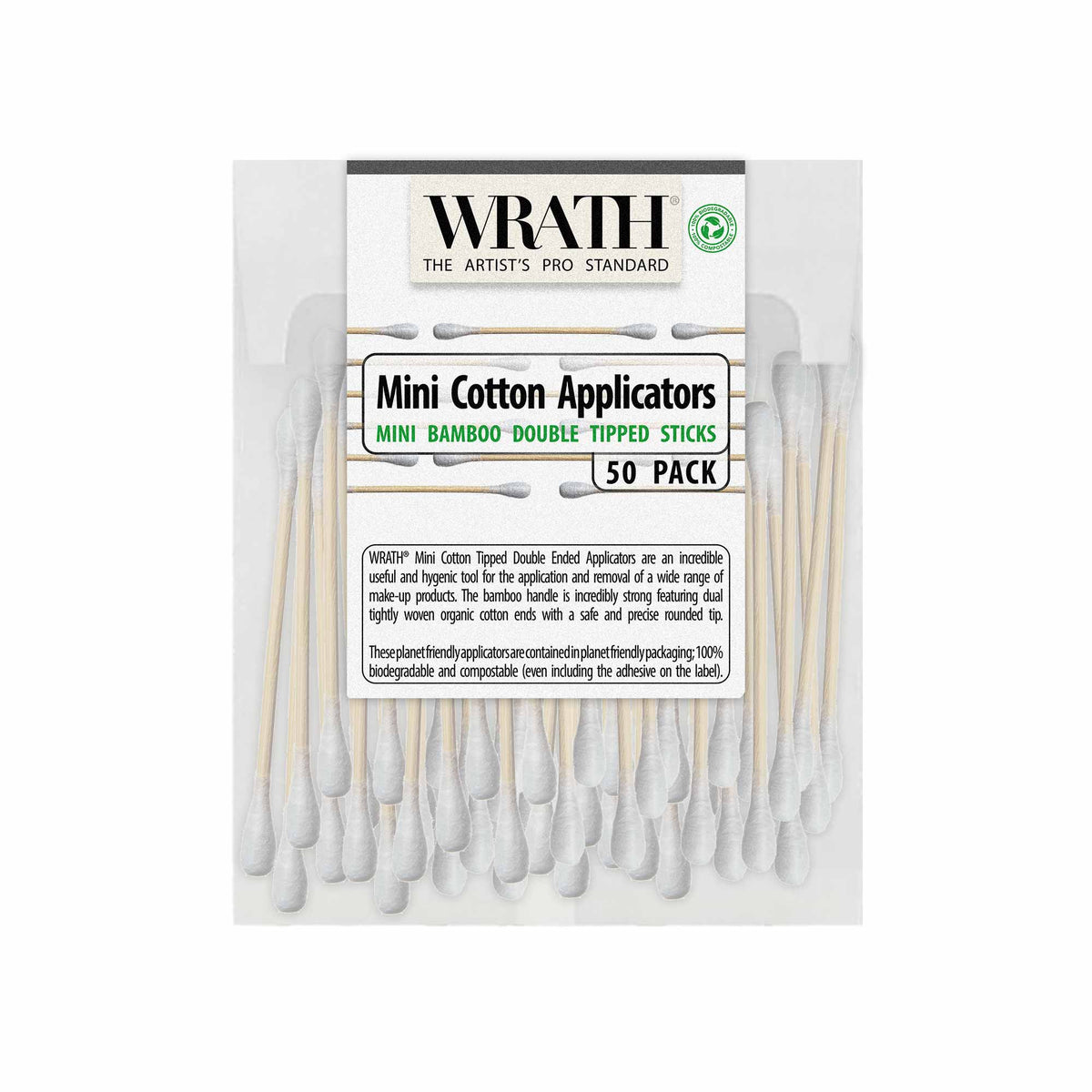 WRATH Mini Cotton Applicators - Biodegradable